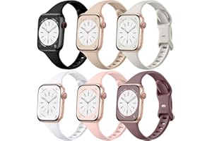 Lerobo Thin Slim Bands Compatible with Apple Watch 40mm 38mm 44mm 45mm 46mm 42mm 41mm 49mm SE iWatch Bands Ultra 3 2 1 Series 11 10 9 8 7 6 5 4 3 2 1 for Women Men, Soft Narrow Sport Strap Wristband