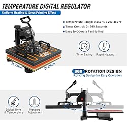 Topdeep Heat Press 15x15 Inch 8 in 1 Heat Press