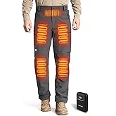 ANTARCTICA GEAR Heated Pants for Men, with 12V/15000mAh Battery, 5-Zone Heating Softshell Outdoor Trousers Hiking Pants