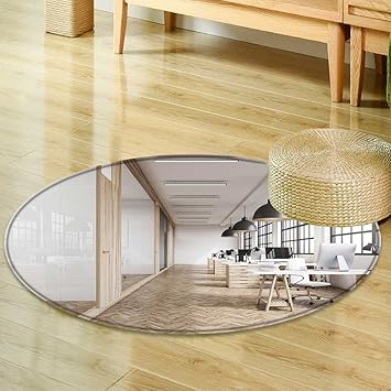 Amazon Com Round Area Rug Carpet Front View Of An Office Interior