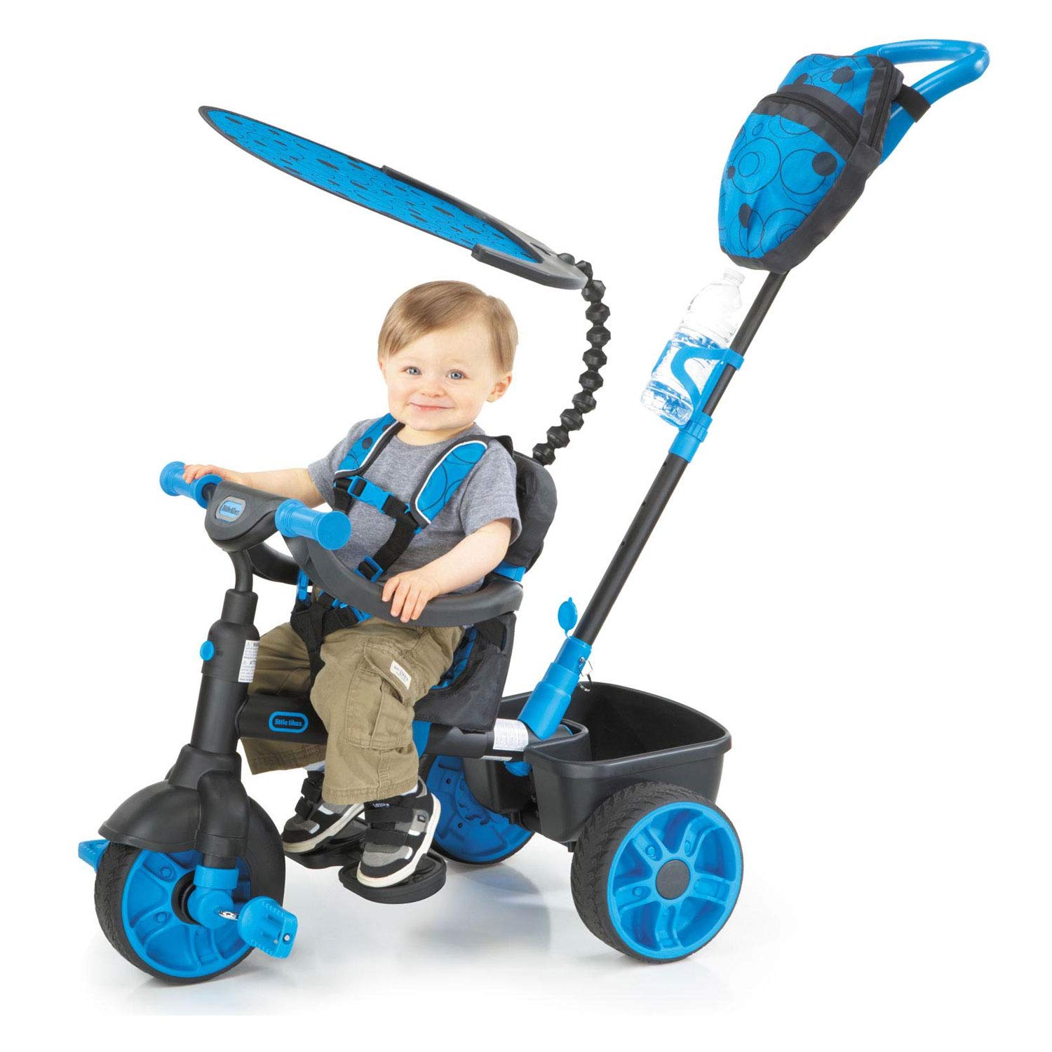 Little Tikes 4-in-1 Ride On, Neon Blue, Deluxe Edition