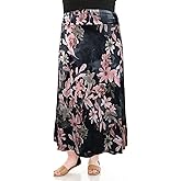 LEEBE Women and Plus Size Rushed Waist A-Line Casual Maxi Skirt (Small-5X)