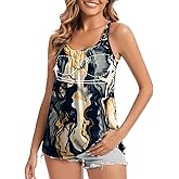 WOWENY Tank Top with Built in Bra for Women Padded Camisole Flowy Loose Fit Sleevless Summer Top