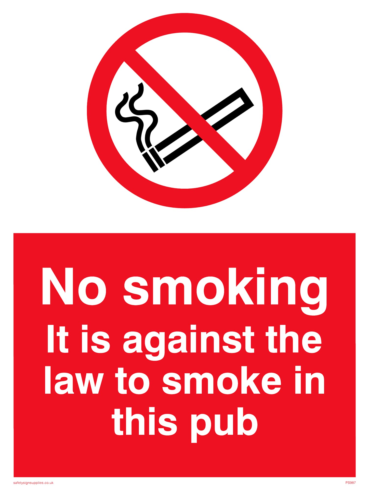 Pack of five - No Smoking In This Pub Sign - 150x200mm - A5P