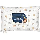 Toddler Pillow with Pillowcase - 13x18 My Little Dreamy Kids Travel Bed Pillows for Sleeping, Organic Cotton Small Pillowcase, Soft & Breathable, Machine Washable, Toddlers 2-5 years old (Safari Echo)