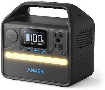 Generators - Anker 521 Portable Power Station Upgraded with LiFePO4 Battery, 256Wh 6-Port PowerHouse, 300W (Peak 600W) Solar Generator (Solar Panel Optional), 2 AC Outlets, 60W USB-C PD Output, Outdoor Generator
