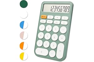VEWINGL Standard Calculator 12 Digit,Desktop Large Display and Buttons,Calculator with Large LCD Display for Office,School, Home & Business Use,Automatic Sleep (Green and White)