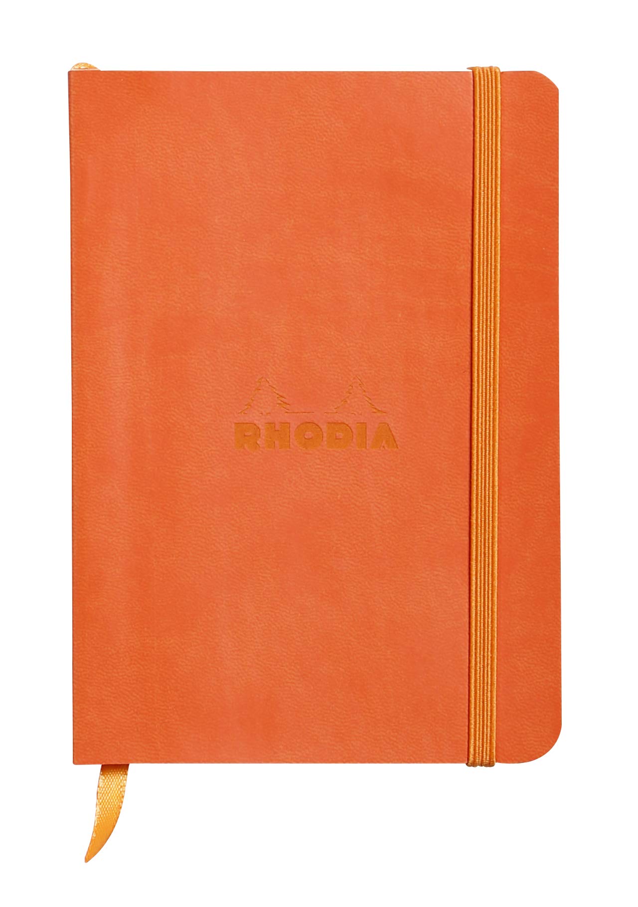 RHODIA 117314C - Tangerine Soft Notebook - A6 - Lined - 144 pages - Ivory Clairefontaine Paper 90 g/m - Bookmark, Elastic Closure - Faux Leather Cover - Rhodiarama Collection — image 1