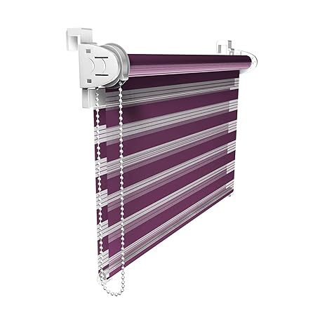 Victoria M. Doppelrollo 90 x 150 cm aubergine lila, Klemmfix Duo-Rollo ohne Bohren mit Klemmträgern