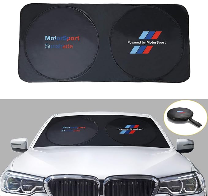 Amazon Sweka車のフロントガラスのサンシェード テフロンコーティング シルバーコーティングされた布よりも優れた遮光効果 Uv光線をブロック折りたたみ式サンバイザープロテクター Bmw メルセデスベンツ キャデラック パブリック アウディ ブラック 日よけ