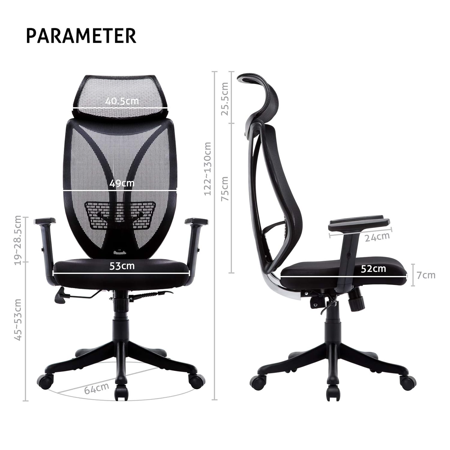 IntimaTe WM Heart High Back Ergonomic Executive Office ...