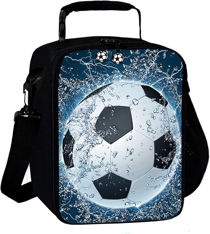 3D Football Insulated Reusable Lunch Bags Boys Lunch Box for Girls