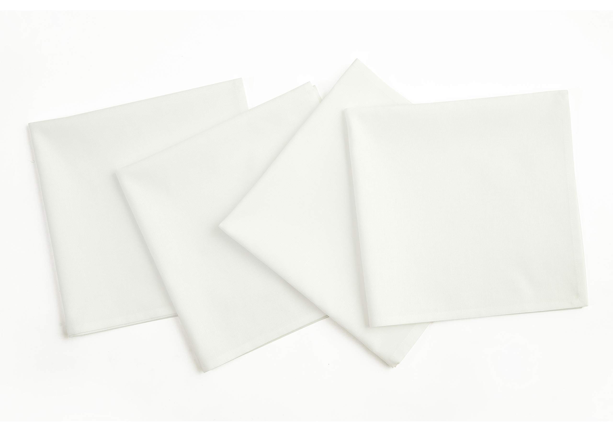 Solino Home White Cloth Napkins – 20 x 20 Inch Cotton Linen Dinner Napkins Set of 4 – Washable Fabric Napkins for Spring, Easter, Memorial Day, Summer – Dru