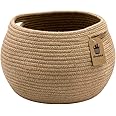 Goodpick Cute Round Basket - Cotton Rope Jute Baskets in Living Room Woven Towel Basket Bedroom Storage Bakset for Children C
