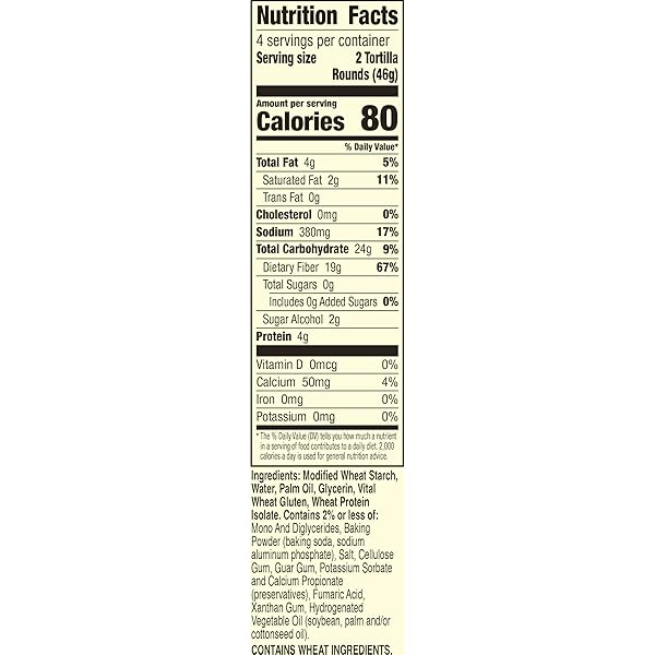 OLD EL PASO CARB ADVANTAGE TORTILLA ROUNDS, 3G NET CARBS, 80 CALORIES, 8 CT, 6.5 OZ