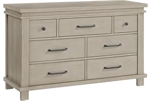 Soho Baby Hampton Premium Soft Closing 7-Drawer Dresser, Smooth Stone Wash Finish