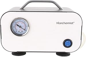 Norchemist Laboratory Vacuum Pump, Oil-Free Diaphragm, Vacuum Filtration Pump, Includes Rubber Tube, 10 L/min