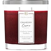 Colonial Candle Cranberry Cosmo Scented Candle Jar, Highly Fragranced Candles for Home Scented, Mottled Wax Candle, 2 Wick, 8 oz - Made in The USA