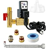 Compressor auto drain timer valve, 1/4, 3/8, 1/2 air tank outlet compatible | Max12 Hours Interval Setting, 110V/120V, Complete adapters included, Easy installation.