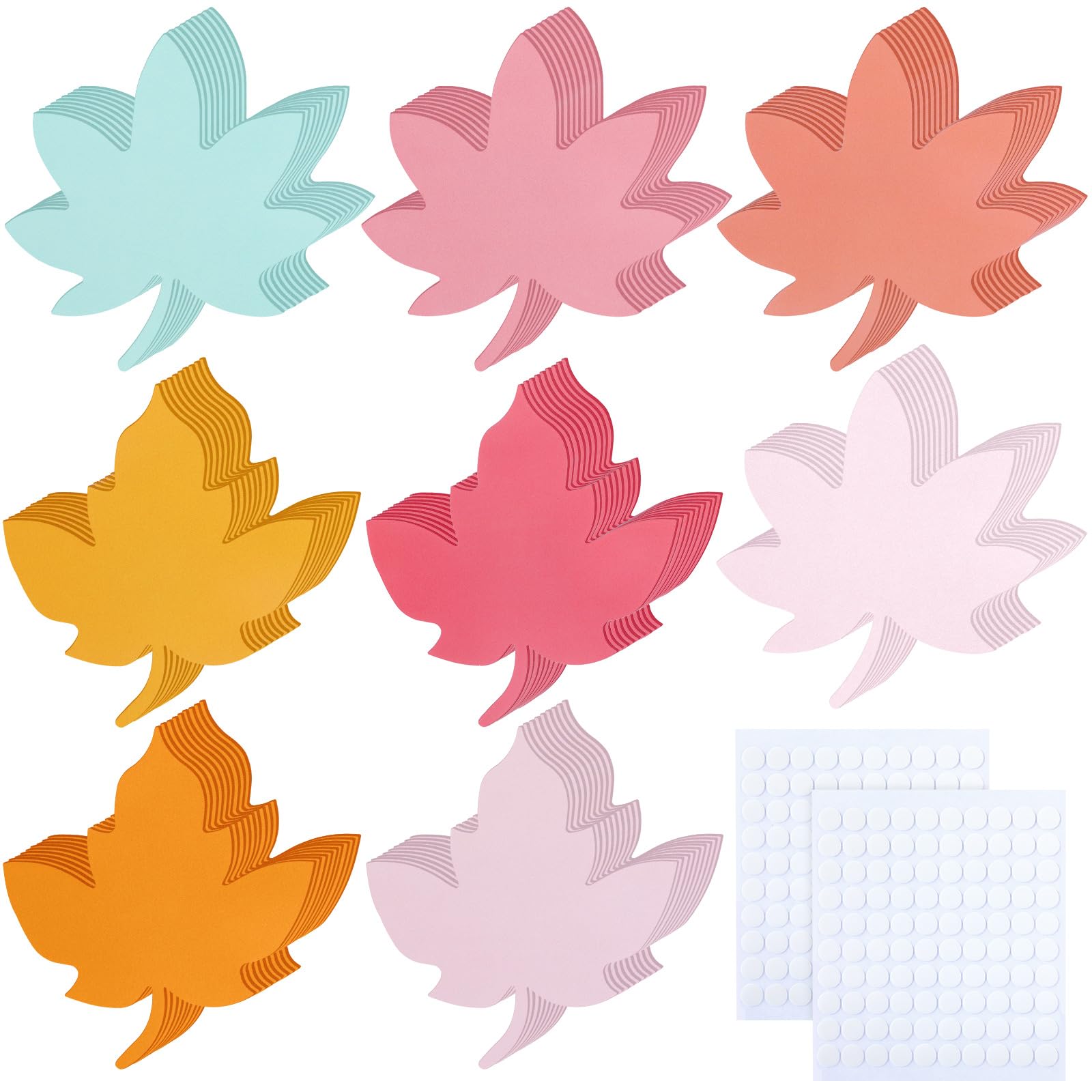 Photo 1 of 120 Pcs Fall Leaf Paper Cutouts Boho Maple Leaves Bulletin Board Cutout Autumn Leaf Die Cut Classroom Decoration with 200 Glue Point for Thanksgiving Autumn School Classroom Home Party Decor DIY Craft