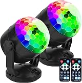 [Pack of 2] CATPOWER Remote Sound Activated USB LED Party Lights RGB Disco Ball