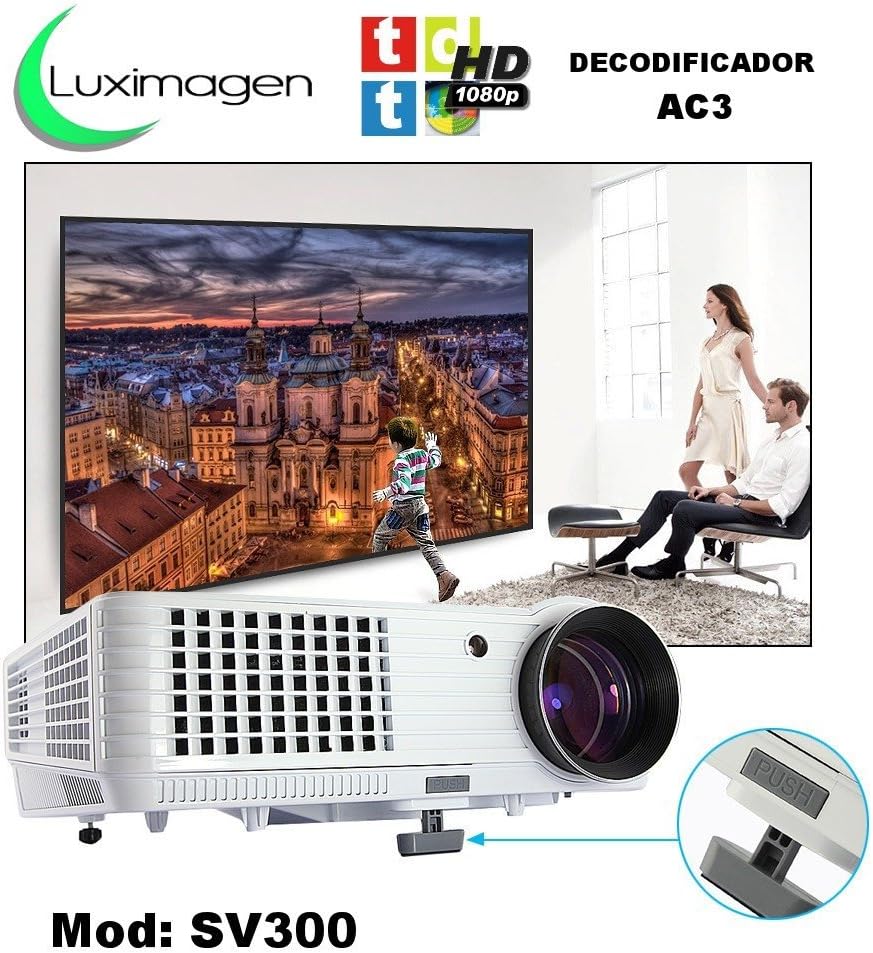 proyector Luximagen SV300 con TDT, USB, HDMI, VGA, AC3, 2 años de ...