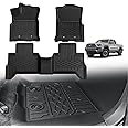 TripleAliners Floor Mats All Weather Compatible with 2018-2023 Toyota Tacoma Accessories Double Cab Front & Rear Custom Fit TPE Extra Door Sill Protection, Only for Auto Trans (Floor Mats)