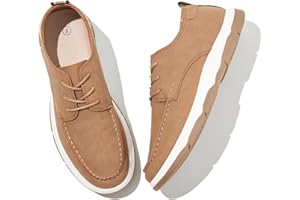 Waluzs Casual Shoes for Men Lace Up Loafers Formal Dresss Shoes Breathable Men's Boat Shoes Memory Foam Insloes Walking Shoes