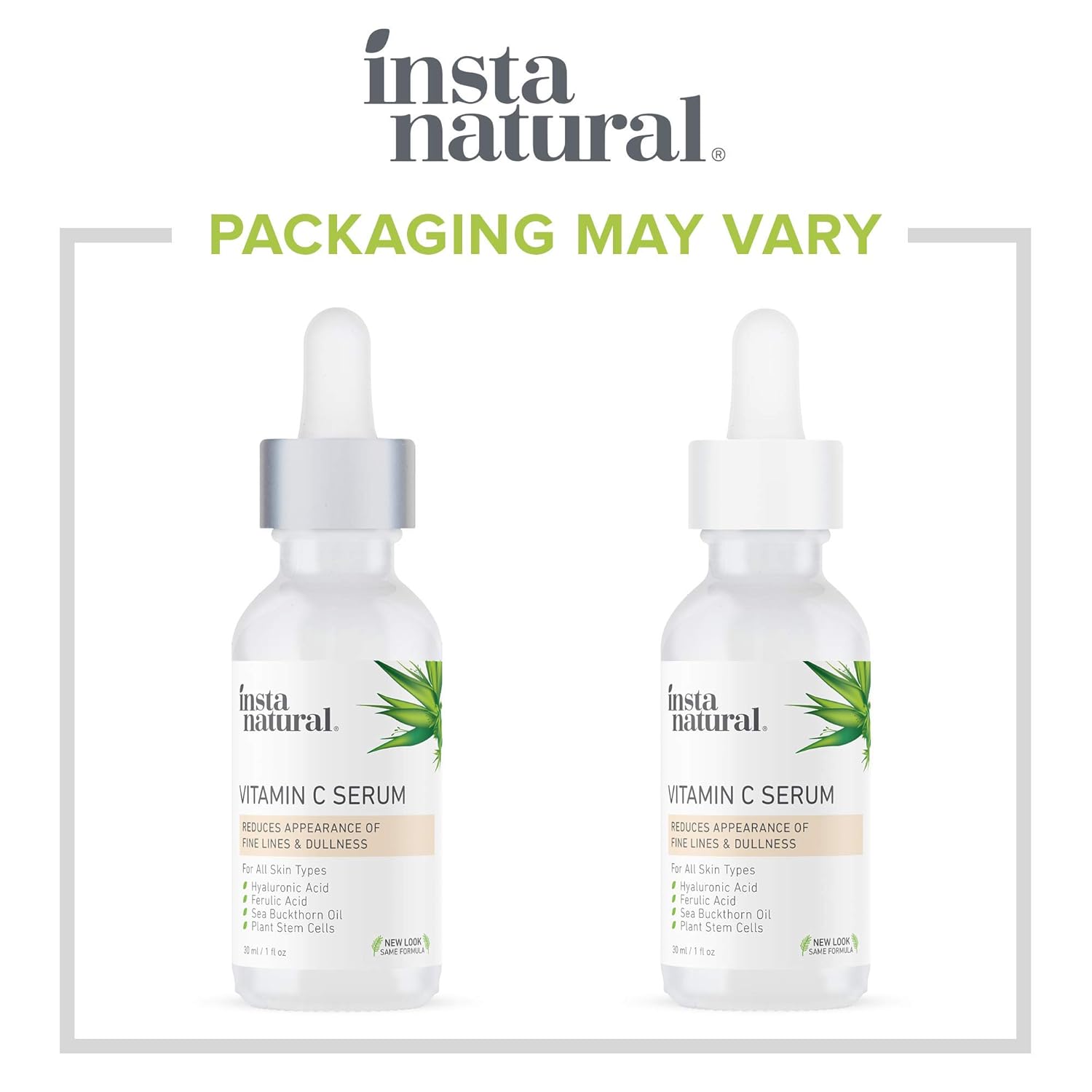 InstaNatural Vitamin C Serum with Hyaluronic Acid & Vit E - Natural & Organic Anti Wrinkle Reducer Formula for Face - Dark Circle, Fine Line & Sun Damage Corrector - Restore & Boost Collagen - 1 oz: Beauty