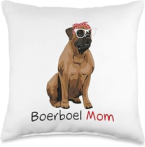 Check out my other Boerboel T-shirts Boerboel Mom Retro Mothers Day Gift Idea Mum Dog Owner Throw Pillow, 16x16, Multicolor