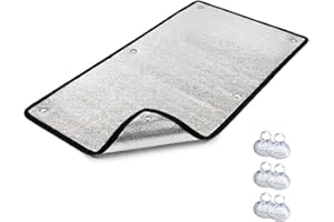 Reflective Window Insulation Film for Summer Heat, 7mm Thick Aluminum Foil Blackout Window Cover with Suction Cups, Heat Bloc
