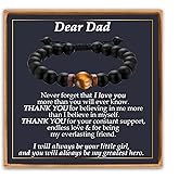 Gifts for Mens Boy Dad Husband Brother Boyfriend Son Uncle Nephew Grandson Grandpa Son in Law Stepdad New Dad, Tiger Eye Beaded Bracelet Gifts for Birthday Fathers Day Graduation Christmas Presents
