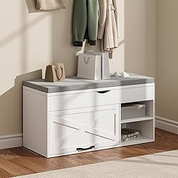 ChooChoo Storage Bench with Cushion, Shoe Bench