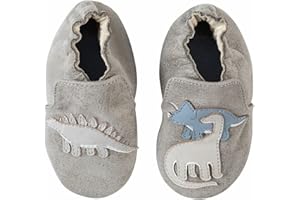 Robeez Baby Boys and Unisex Soft Soles Slip-Resistant Crib Shoes Slippers Moccasins for Infant and Toddler, 0-24 Months