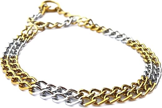 Sollar's� Golden Silver Dog Choke Chain Collar (Large)