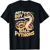 Boys Ball Python T-Shirt, Men, Black, Small