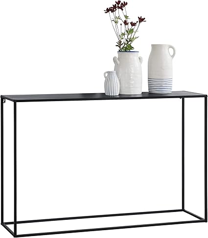 Table Console Table D Appoint Industriel En Metal Resistant 74 X 115 X 32 Cm Noir Mat Amazon Fr Cuisine Maison