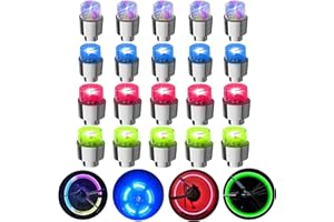 FICBOX 20 PCS LED Wheel Lights Flash Light Tire Valve Cap Lamp for Car Trucks Motorcycle Bike (20pcs Mixed)