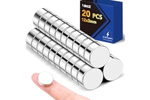 VSKIZ 20Pcs Fridge Magnets, 12x3mm Small Strong Magnet Rare Earth Magnets Tiny Neodymium Disc Magnet Mini Magnets for Crafts, DIY, Kitchen, Whiteboard, Office