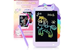 Unicorn Toys LCD Writing Tablet for Girls Kids,Colorful Toddler Drawing Tablet for Educational Baby Girl, Doodle Board Pad To