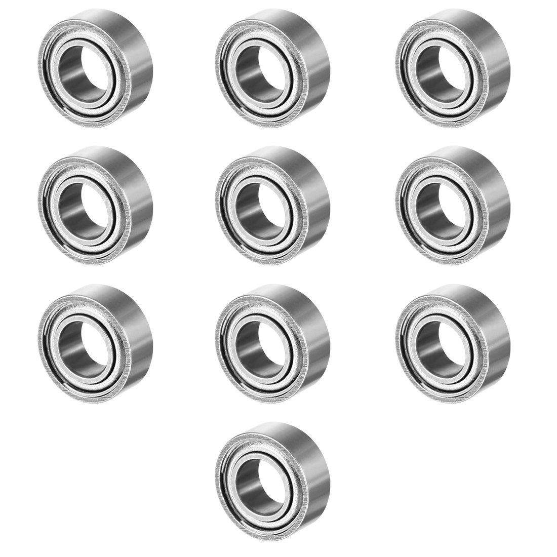 Sourcingmap 10pcs MR84ZZ 4mmx8mmx3mm Double Shielded Miniature Deep Groove Ball Bearing