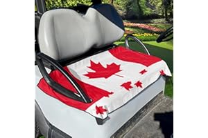 Viewamoon Canadian Flag Golf Cart Cover 50'' X 30.9'' for Golf Carts Heat-Resistant, Durable Towel Seat Cover/Blanket 2 Seat 