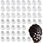 48 Pieces Gems Rhinestone Crystal Pearl Twisters Spiral Set for Women Silver Diamond Hair Pins Gems Coil Pearl Hair Clips for Wedding Prom Party and Special Occasion with Clear Container