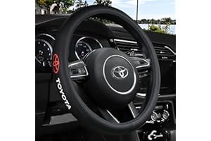 Housse de volant personnalisée compatible avec Toyota, housse de volant en cuir nappa antidérapant avec 2 sous-verres et câbl