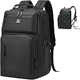SUIKIHUM Expandable Business Backpack with 17" Laptop Compartment - Waterproof, Airline Approved, 33L-42L Capacity, for Work & Travel, Black
