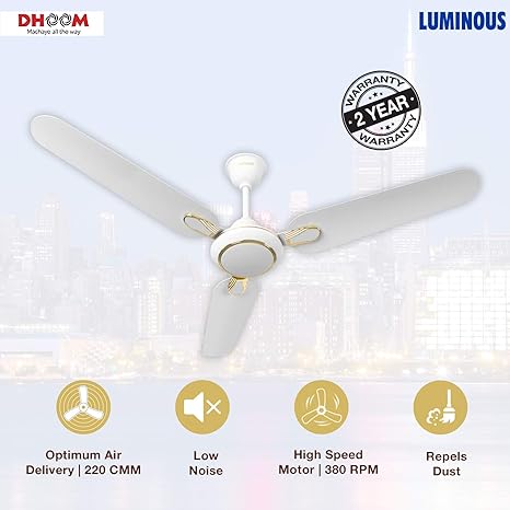 Luminous Dhoom 1200mm 70 Watt High Speed Ceiling Fan White