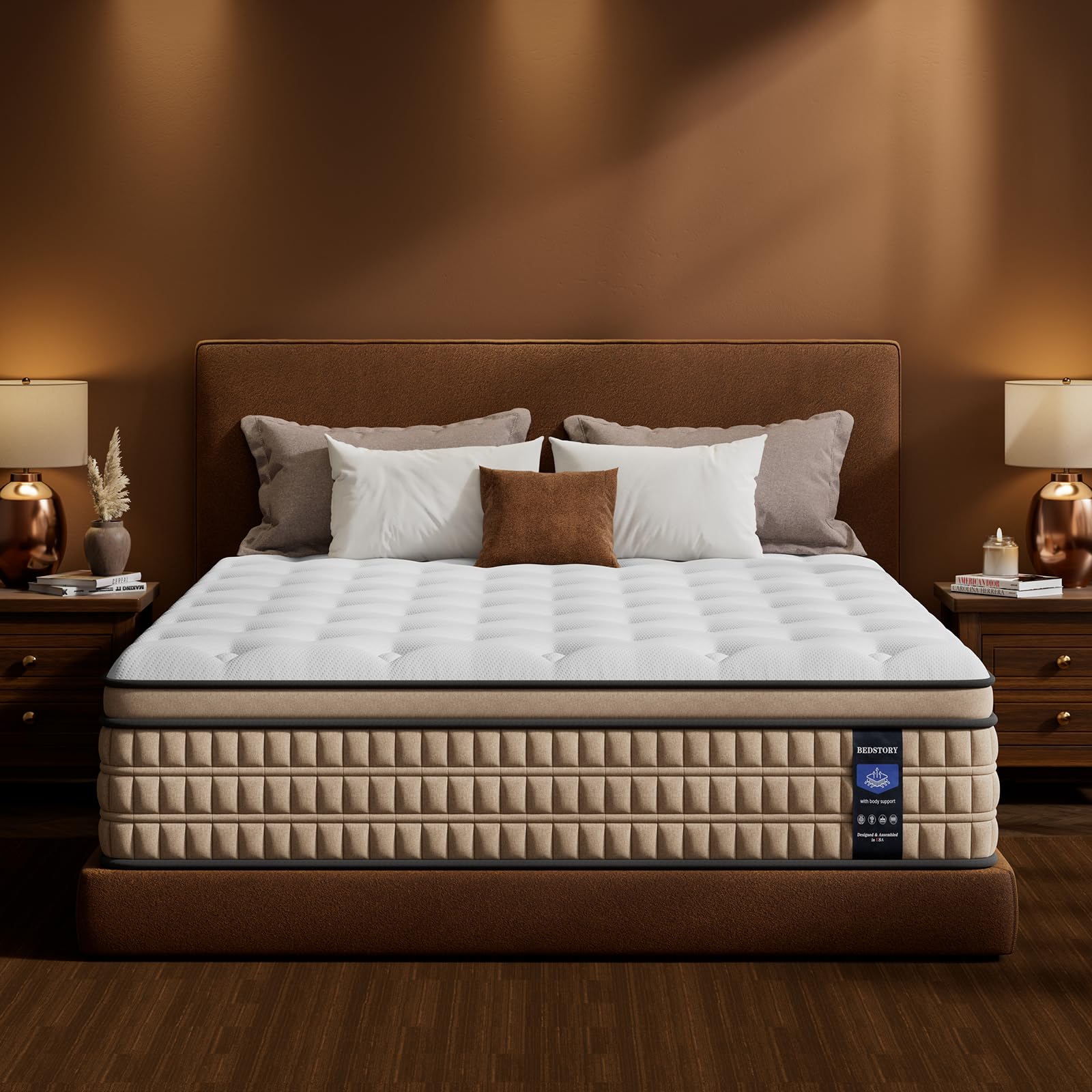 BedStory Firm Full Mattress 12 inch - Pain-Relieving Hybrid Mattress for Extra Lumbar & Hip Support - 365-Night Trial - Motion-Isolation Bed in a Box - Fiberglass-Free, CertiPUR-US Certified