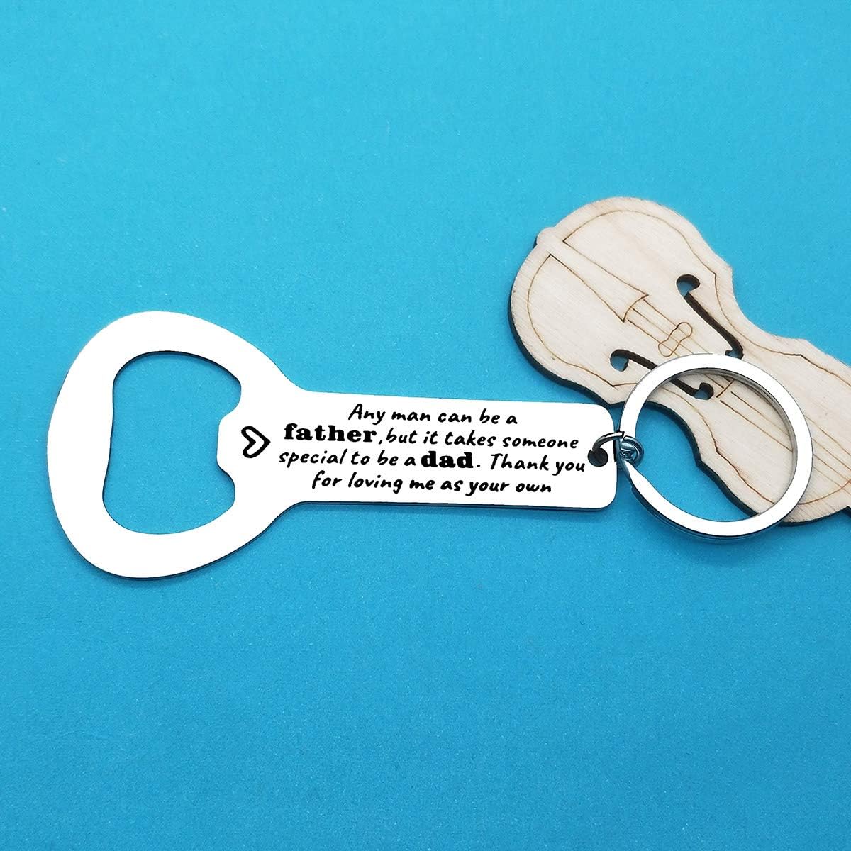 Step Dad Gifts Keyring Thank You for Loving Me as Your Own Bottle Opener Keyring Christmas Birthday Gifts for Stepdad Fathers Day Gift Step Dad Gift from Daughter Son - Image 3