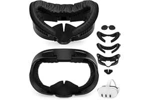 YRXVW Facial Interface & Face Pad Cushion Compatible with Meta/Oculus Quest 3 Accessories, Replacement PU Leather Foam Cushion, Anti-Sweat, Anti-Leakage Silicone Face Cover, Not Fit Quest 3S