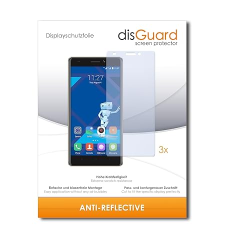 disGuard® Displayschutzfolie [Anti-Reflex] kompatibel mit Haier Phone L53 [3 Stück] Entspiegelnd, Matt, Antireflektierend, Ex